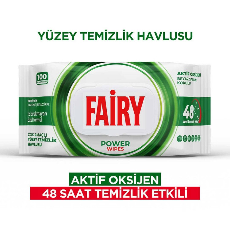 دستمال مرطوب پاککننده سطوح Fairy Surface Clean Wipes – 100 عددی