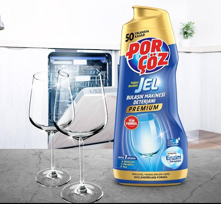 ژل شوینده ماشین ظرفشویی 🧼 Porçöz Premium Gel Bulaşık Makinesi Deterjanı